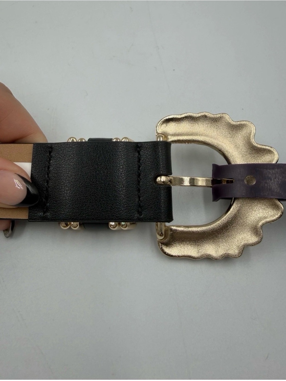 NWT Ava & Viv Black Belt with Gold Decorative Buckle W/Loop Plus Size 3X - Picture 8 of 11